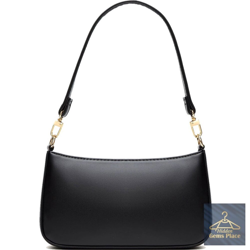 Vegan Leather Shoulder Bag with Removable Strap, Zipper Closure, Hobo Style